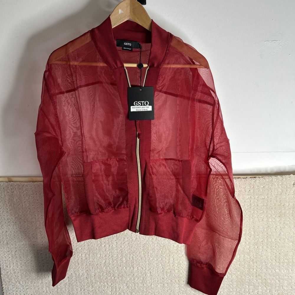 GTSQ‎ Sheer Bomber Jacket Color Port Sz L